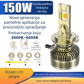 Automobilska LED prednja svjetla s APP upravljanjem, laser, 9-36V, 150W, 98600 lm, Model R80-APP, Životni vijek 30000h