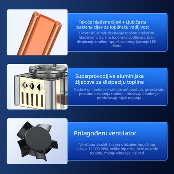U12 LED automobil svjetlo – izravna montaža, 100W, 12V, 9500lm, IP68, univerzalna primjena