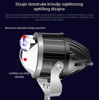 OFF-ROAD LED reflektor s integriranom laserskom lećom: blizak i daleki snop svjetla, IP68 vodootporan, 12V, 100W, 5000–6500 lm