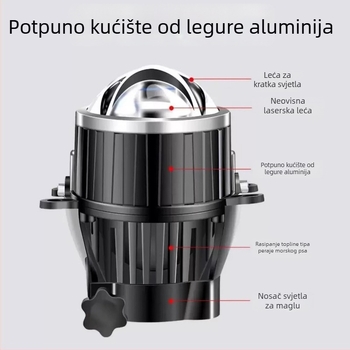 LED off-road reflektor s laserskom lećom i dvostrukim snopom (55W, 12V, IP68, 5000–6500 lm)