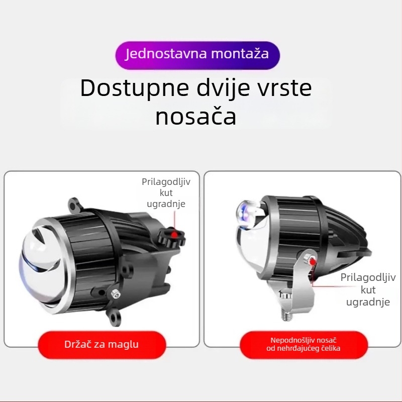 LED off-road reflektor s laserskom lećom i dvostrukim snopom (55W, 12V, IP68, 5000–6500 lm)