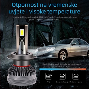H7 automobilska LED prednja svjetla, Bullet stil, dvostruka bakrena cijev, 70W po paru, 5000LM, 10-30V, Plug-and-Play s kontrolom temperature