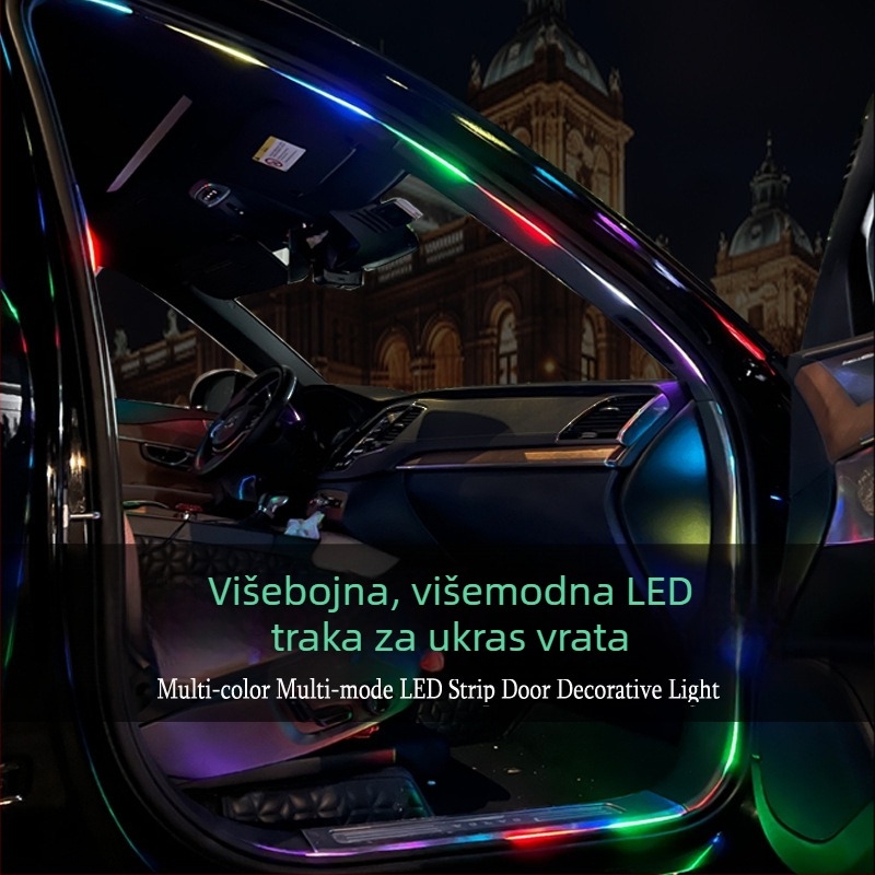 LED ambijentalno svjetlo za okvir vrata automobila – bežično, ABS, 5V, 2W, 0.01A, Model: Door ambient light