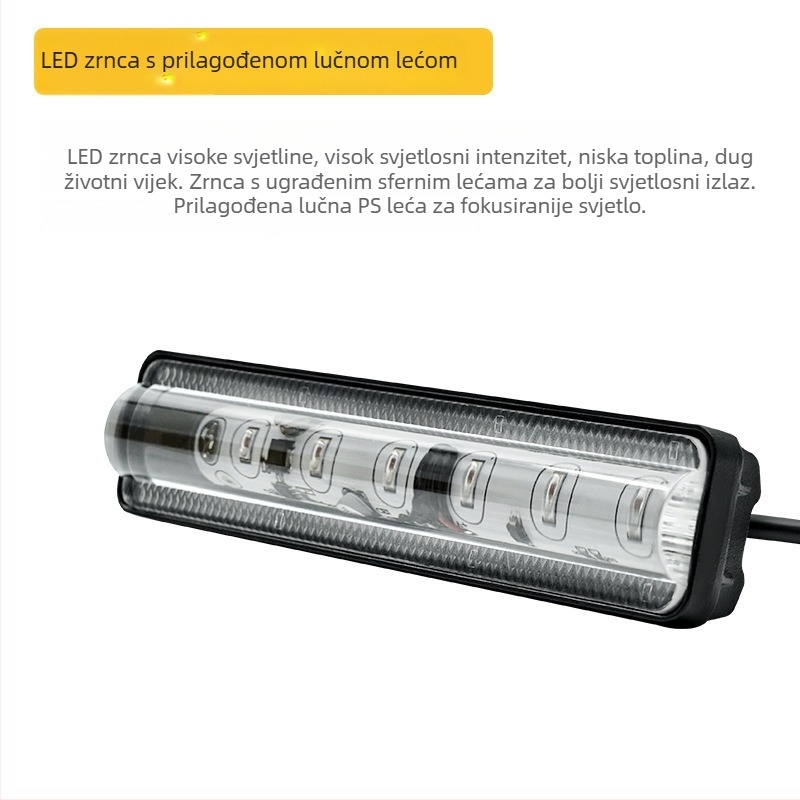 6-LED ultra jarko svjetlo za viljuškar s crveno-plavim signalama, pravolinijski dizajn, indikator sigurnosne zone