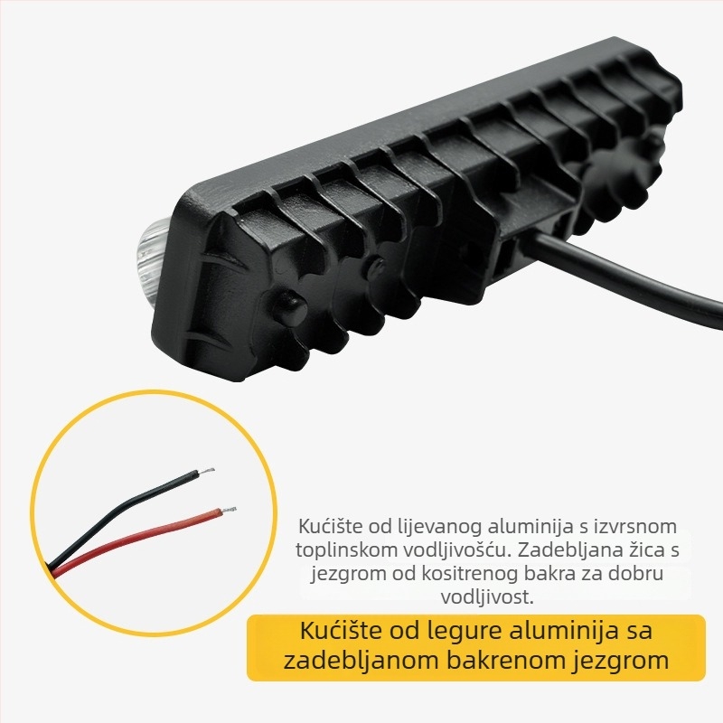 6-LED ultra jarko svjetlo za viljuškar s crveno-plavim signalama, pravolinijski dizajn, indikator sigurnosne zone
