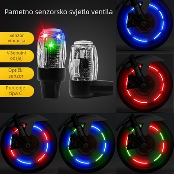 Svjetlo ventila za gumu s LED upozorenjem - Auto i motocikl LED svjetlo, model AZX-010, akril, 5V, 0.5W, kompatibilno sa svim modelima