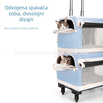 Torba za kućne ljubimce s dvostrukim slojem i odvojivim kotačićima, Oxford materijal, kapacitet 35 kg, Dijia