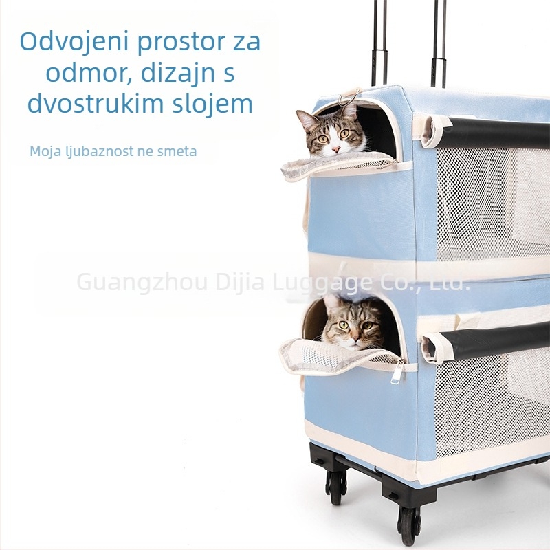 Torba za kućne ljubimce s dvostrukim slojem i odvojivim kotačićima, Oxford materijal, kapacitet 35 kg, Dijia