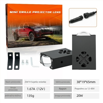 LED automobil LED svjetlo Zw19 srednja mreža, 20W, 12V, aluminij, vijek trajanja 5000h