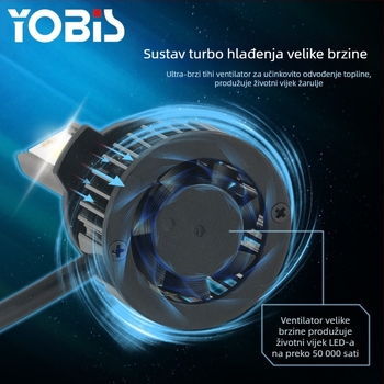 LED automobilni far, model V6-COB, 25W, 12V, 1800 lm, vijek trajanja 50.000 h.