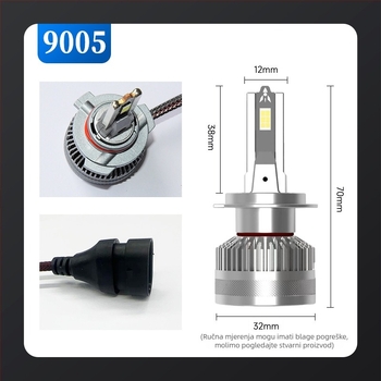 LED auto faro 85W, 8000LM, 9-36V, ugrađeni upravljač, kompatibilan s H1/H4/H7/H11/9005/9012