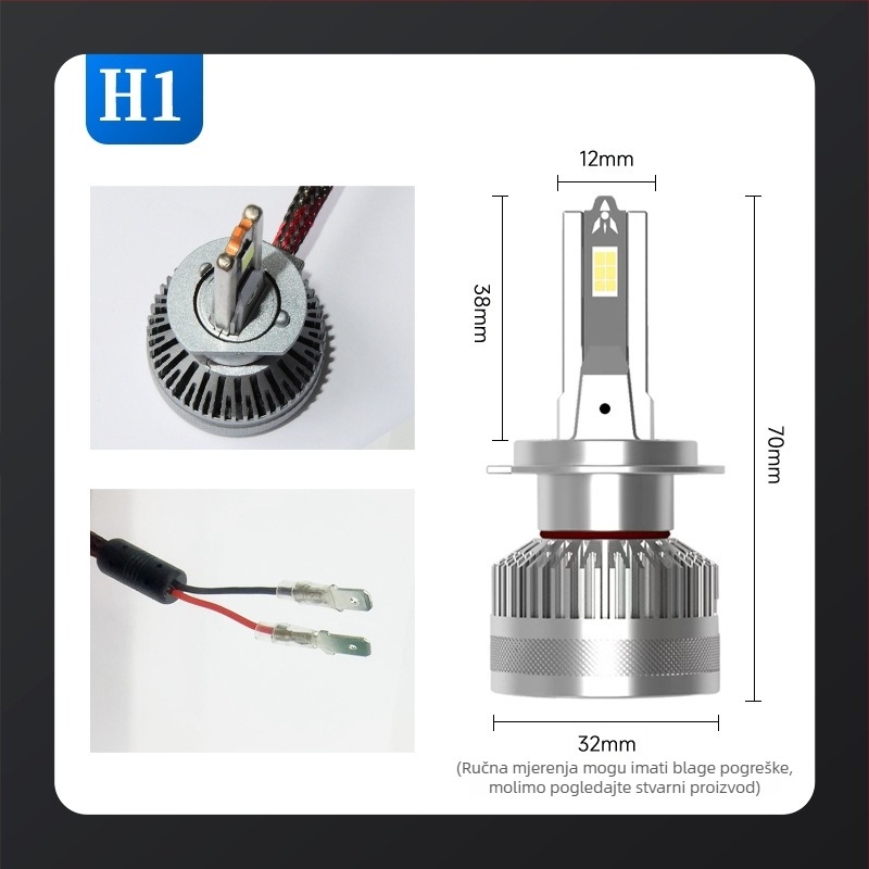 LED auto faro 85W, 8000LM, 9-36V, ugrađeni upravljač, kompatibilan s H1/H4/H7/H11/9005/9012