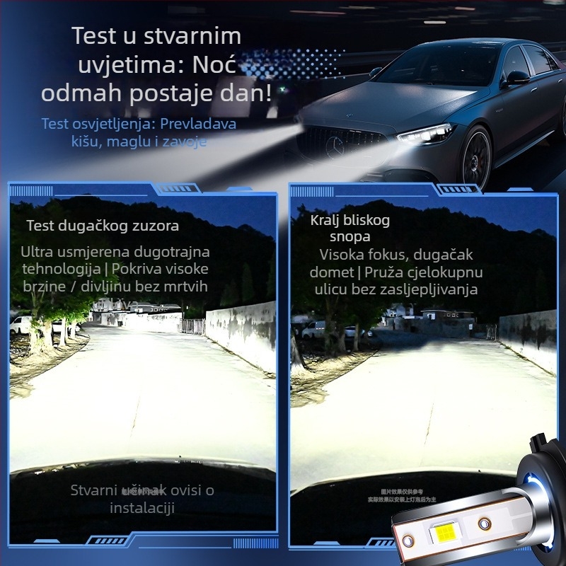 Univerzalna LED prednja svjetla za auto s dvostrukim 24W LED — 9–36V, 4000 lm po snopu, IP68, 30000 h vijeka, fokusni snop