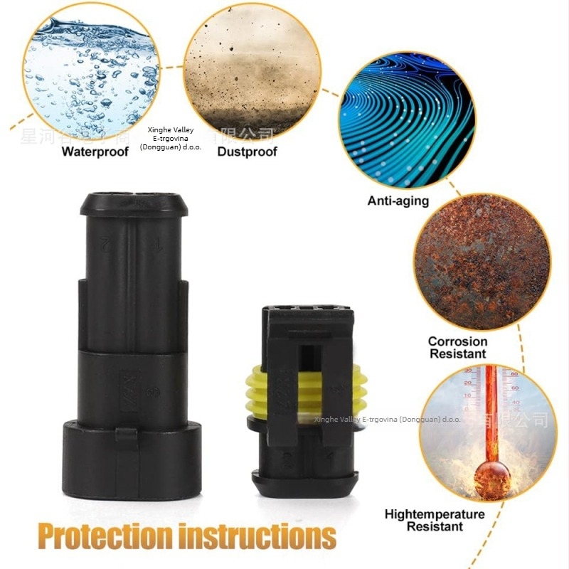 Automobilski HID Xenon konektor za lampe, vodootporan komplet od 240 komada, 2 vodiča, 2-pinski