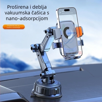 Držač za mobitel u automobilu s 5W punjenjem, otporan na udarce, ljepljiva montaža, kompatibilan s vizorom za sunce, instrument pločom i prednjim staklom