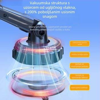 Držač za mobitel u automobilu s 5W punjenjem, otporan na udarce, ljepljiva montaža, kompatibilan s vizorom za sunce, instrument pločom i prednjim staklom