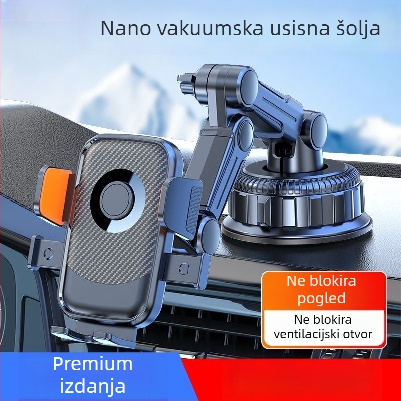 Držač za mobitel u automobilu s 5W punjenjem, otporan na udarce, ljepljiva montaža, kompatibilan s vizorom za sunce, instrument pločom i prednjim staklom