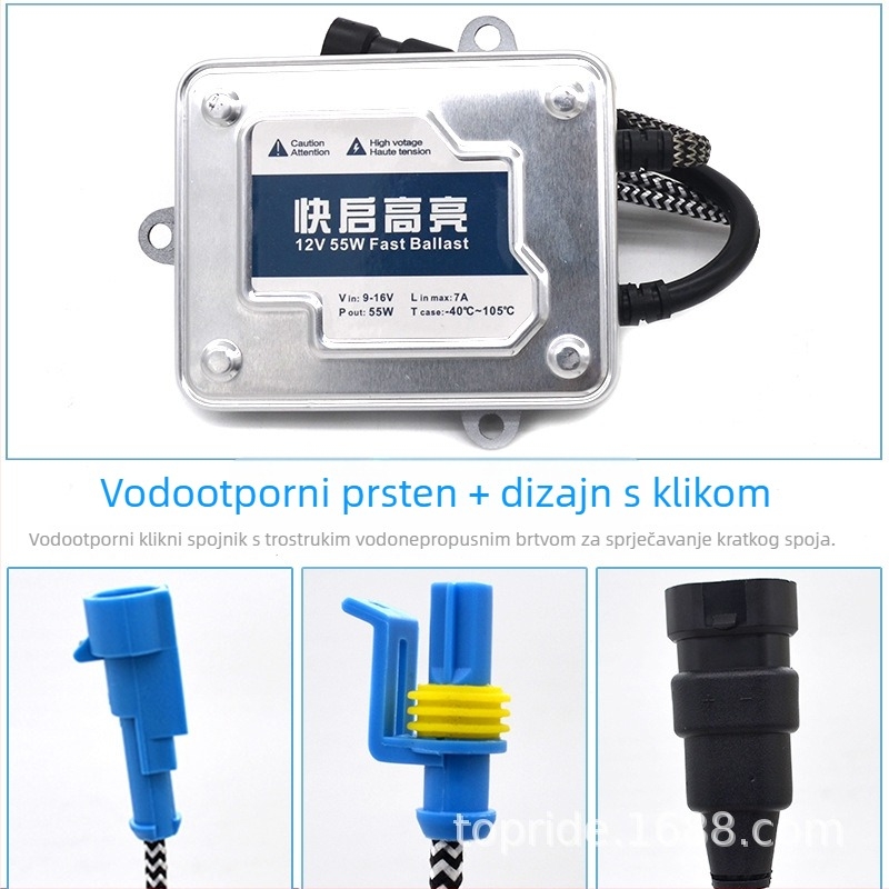Xenon HID balast za auto, 12V 55W, IP67, 5000 lm, model JT-T6W