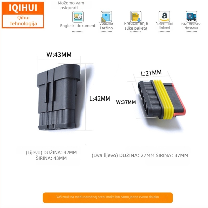 6P vodootporan automobilski priključak, muški/ženski, HID terminalni konektor za Xenon svjetla