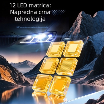 LED prednje svjetla za auto 6000K bijela, 48W ukupno, 9–36V, IP68, 30000h, dvostruki snop (visoki/niski)