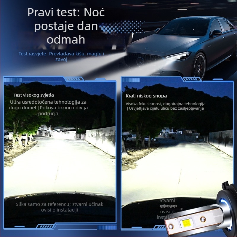 LED prednje svjetla za auto 6000K bijela, 48W ukupno, 9–36V, IP68, 30000h, dvostruki snop (visoki/niski)