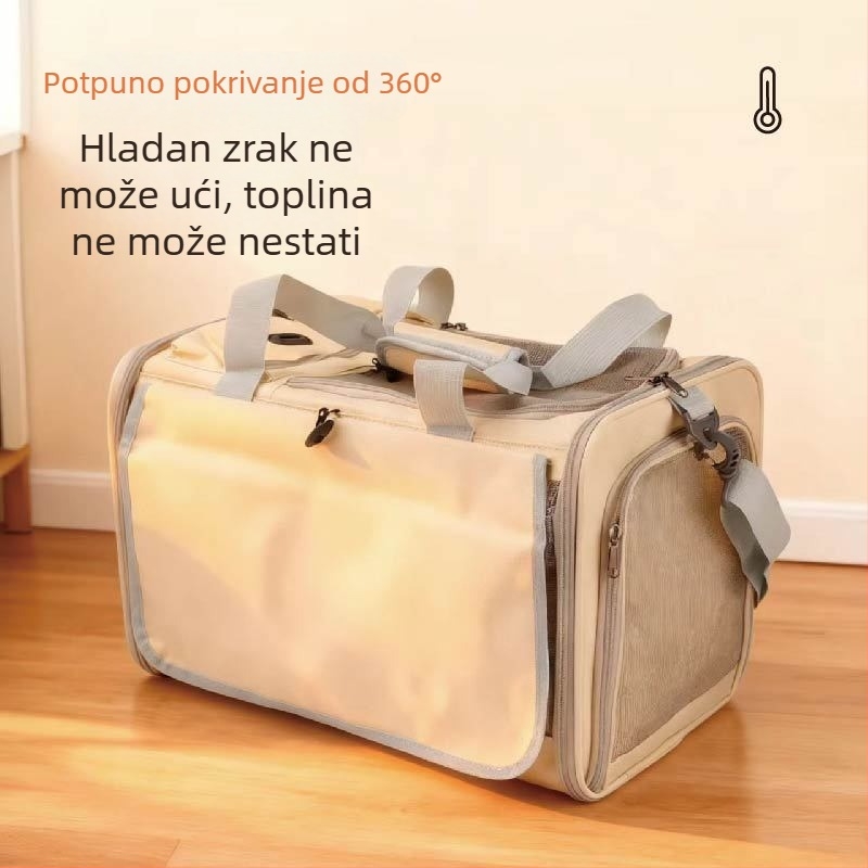 Torba za mačke s sklopivim kolica, velurova podstava, Oxford materijal – kapacitet 12, jednobojni uzorak, srednje tvrda do meka, pogodna za težinu 7 kg ili više