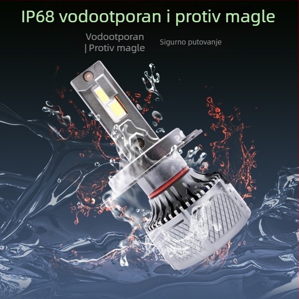 Yu Xinfeng LED auto far H4, 65W, dvostruka bakrena cijev, integrirana daleka i bliska svjetla, univerzalna kompatibilnost, IP68, 4500 lm, DC12-24V