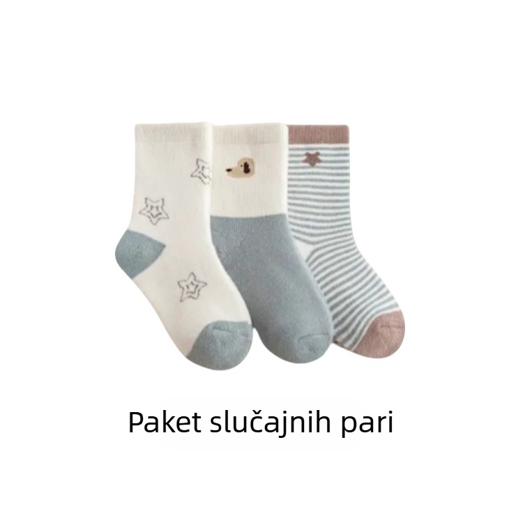 Novorođene čarape za bebe, zimske čarape s debelim terry, unisex, karikatura uzorak