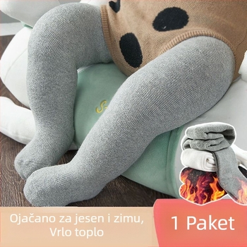 Zimske dječje debeli pamukaste hulahopke za bebe i malu djecu, jednobojne, 71–80% pamuka, AQL 1.0