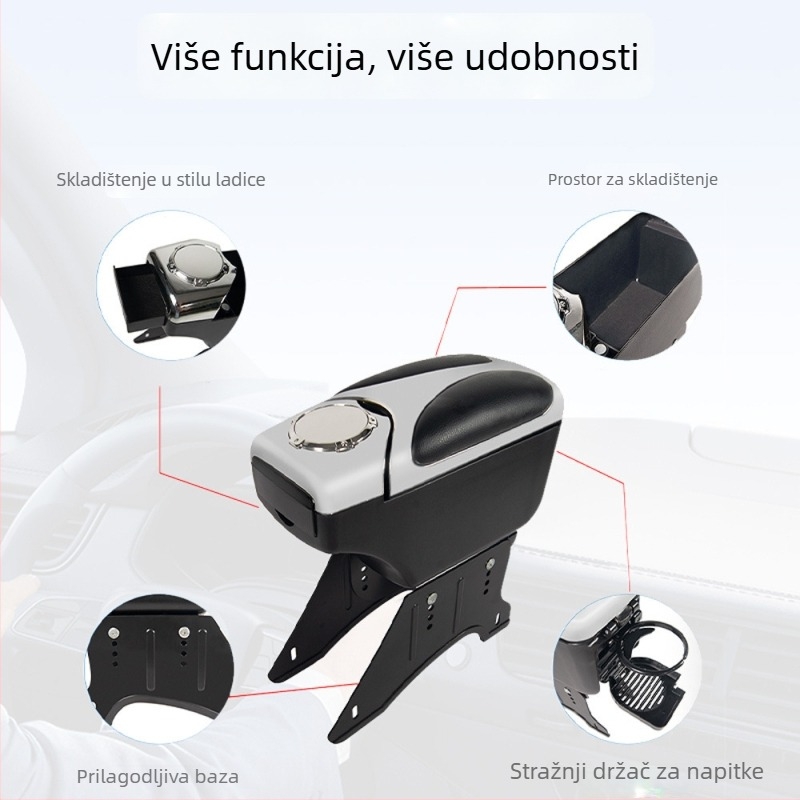AC-464 Univerzalna kutija za naslon automobila, plastika, 1100 g, velika kapaciteta skladištenja, obrada po narudžbi
