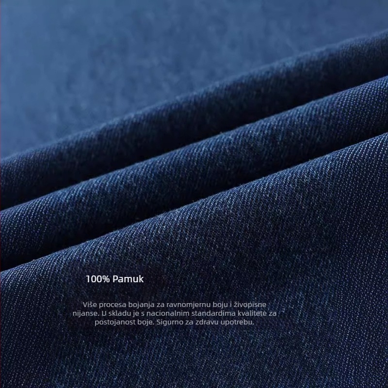 Traperice s labavim krojem, široke ravne nogavice, izpran denim, 100% pamuk, zatvarač