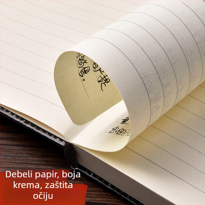 A4 bilježnica – koža umjetna (lažna koža), vezanje koncem i ljepilom, Daolin papir, 70 g, 200–300 stranica