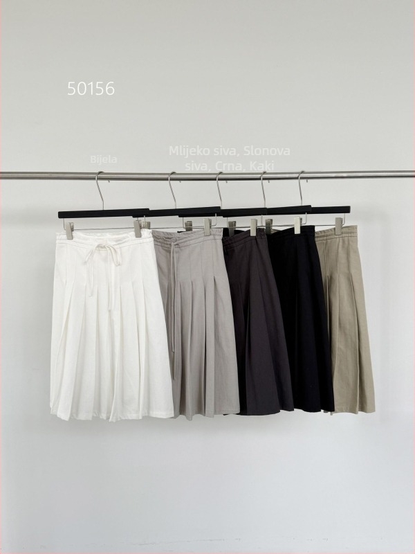 Suknja midi u korejskom stilu, plisirana s vezicom; mješavina Tencel/Nylon; jesen 2025; šifra 50156