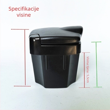 Anzen kvadratni auto pepelnjak, plastični, dvostruke namjene, prilagodljiv