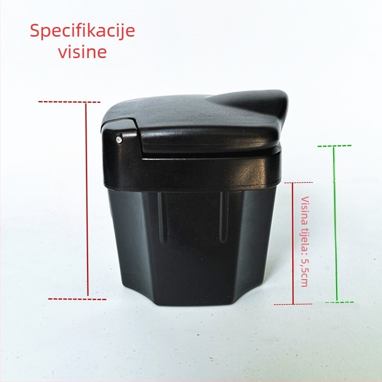 Anzen kvadratni auto pepelnjak, plastični, dvostruke namjene, prilagodljiv