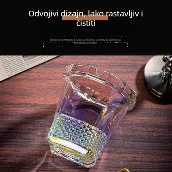 Staklena pepeljara s poklopcem za dom, automobil i ured