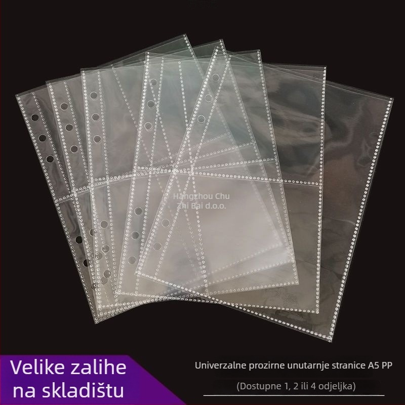 Album za kartice i fotografije sa šest rupa, prozirne PP unutarnje stranice, loose-leaf dizajn, pohrana kartica i fotografija