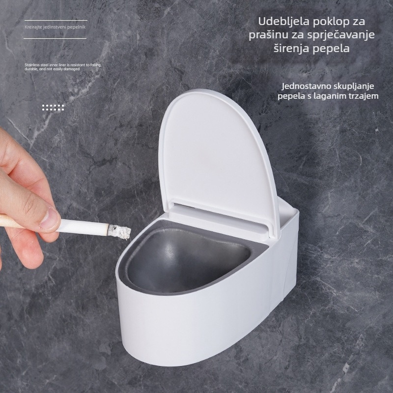 Zidni plastični pepepeljak s poklopcem, minimalistički dizajn, za kupaonicu i dnevni boravak