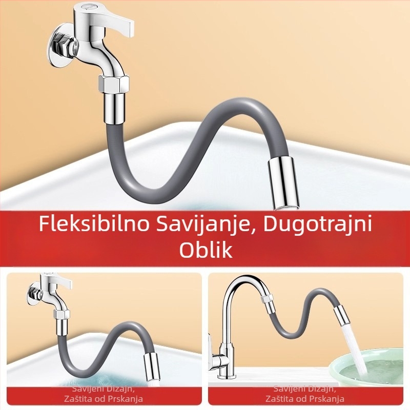 Caixuan produživač slavine, od nehrđajućeg čelika i silikona, moderno jednostavan stil, za kuhinju i kupaonicu