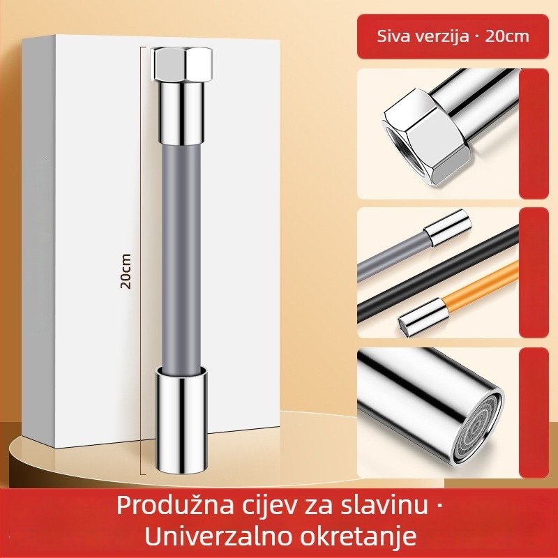Caixuan produživač slavine, od nehrđajućeg čelika i silikona, moderno jednostavan stil, za kuhinju i kupaonicu