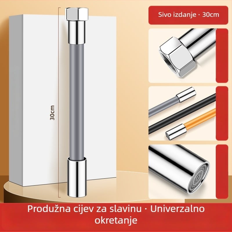Caixuan produživač slavine, od nehrđajućeg čelika i silikona, moderno jednostavan stil, za kuhinju i kupaonicu