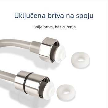 Tuš glava s pištolom za bidet i vodovodnim priključkom | Materijal PU, Nazivni tlak 0,8 MPa, Radna temperatura 100°C, Navojni spoj, Model 4-točaka