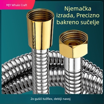 Set tuš glave s povećanim tlakom i fleksibilnim crijevom, dijelom bakrenog materijala, CUPC certifikat, Whale craftsman marka, model 1, Novi kineski stil