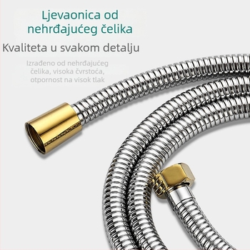 Set tuš glave s povećanim tlakom i fleksibilnim crijevom, dijelom bakrenog materijala, CUPC certifikat, Whale craftsman marka, model 1, Novi kineski stil