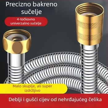 Set tuš glave s povećanim tlakom i fleksibilnim crijevom, dijelom bakrenog materijala, CUPC certifikat, Whale craftsman marka, model 1, Novi kineski stil