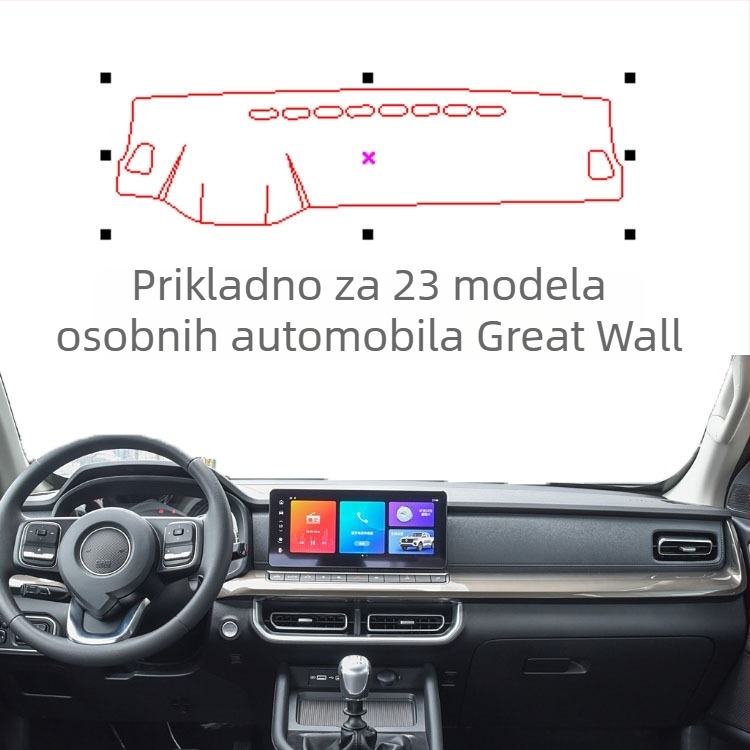 Mat zaštite od odsjaja instrumentne ploče za 24 modela Great Wall komercijalnih vozila — sve sezone, materijal poliester protivklizni flanel/brušena koža, mogućnost prilagođavanja, podrijetlo Shandong, marka Windmill Rain Horse