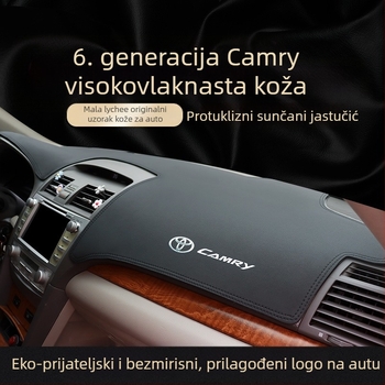 Mat za ploču instrumenta Toyota Camry (06-11), središnja konzola, zaštita od sunca, mikrofiber koža, uzorak s logom marke