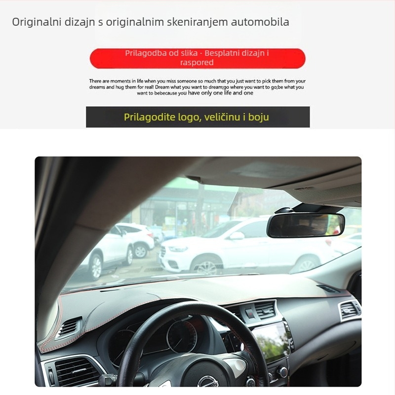 Matrica za ploču automobila od mikrovlaknaste kože (Materijal: Mikrovlakna koža; Pogodno za sve sezone; Stil: 002; Ispis logotipa: Da; Prilagođavanje: Da)