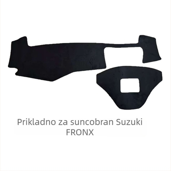 Podložak za tablu automobila s protivkliznom podlogom — zaštita od sunca i odbljeska, za Suzuki FRONX (desno upravljanje); sve sezone; materijali: poliester, flis, velur sličan