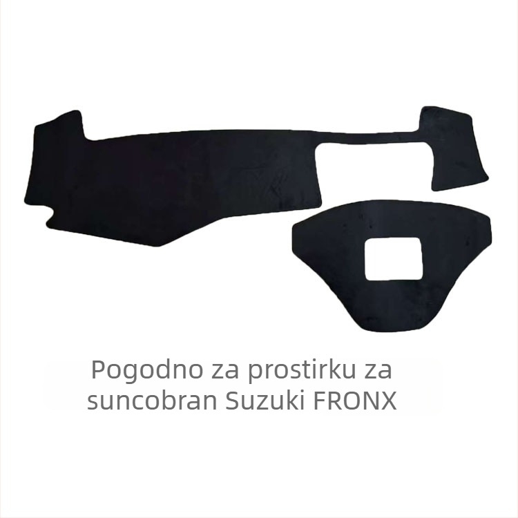 Podložak za tablu automobila s protivkliznom podlogom — zaštita od sunca i odbljeska, za Suzuki FRONX (desno upravljanje); sve sezone; materijali: poliester, flis, velur sličan